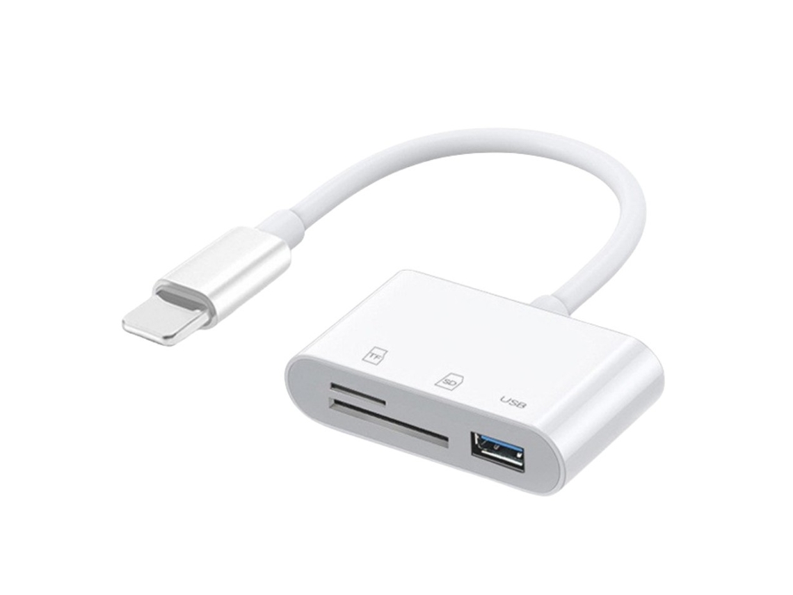 Leitor De Cartão Lightning Para Sd/tf/usb Compatível Com Adaptadores Para Iphone/ipad Cuich
