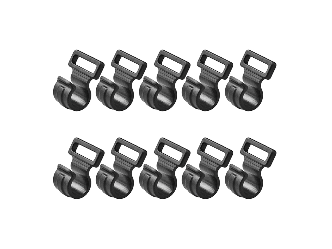 Conjunto de 10 presilhas AQUAFORGE para barraca, fixação de camping, preto