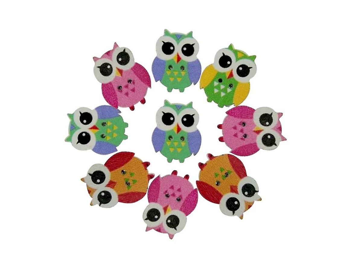 100Pcs Botões em Forma de Coruja ALLINLESS