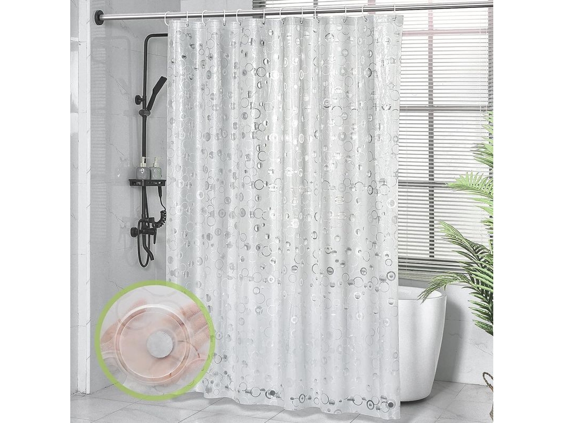 Cortina de duche anti mofo, 180x180cm, Eva translúcida, à prova d'água, repelente S/MARCA