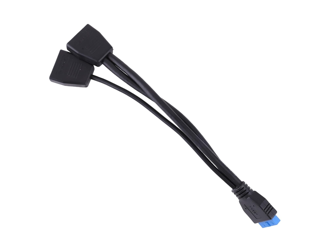 Cabo De Extensão Usb 3.0 19 Pinos, 1 Para 2 Portas Duplas, Durável,
