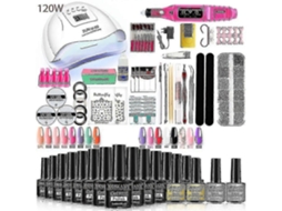 Kit de Unhas Gel Profissional Conjunto com 120w/54w Lâmpada Unha Uv e Broca para Todos os Se Cagem Nail Polish Mani GOKOCO