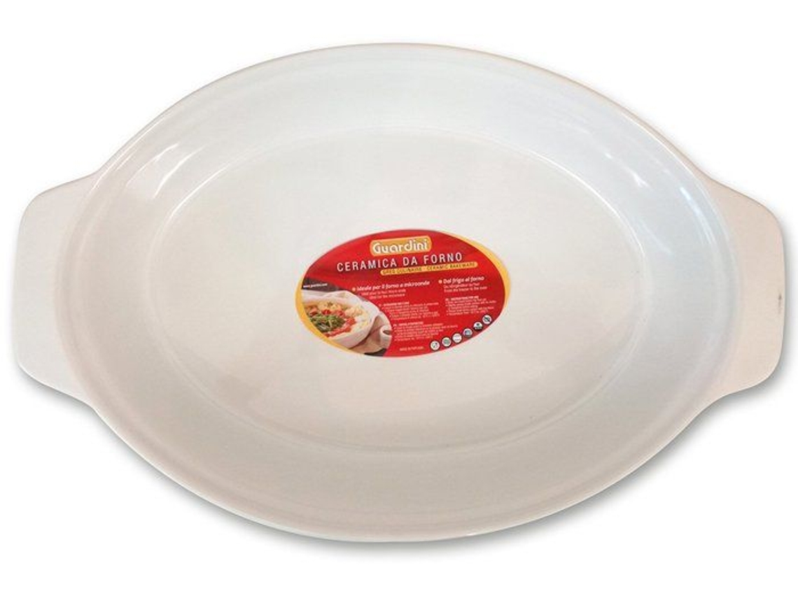 Forma para Bolo Forma para Pastelaria GUARDINI C00Tc3 Ceramica Prato Médio Oval Cerâmica Cor Branca (30 x 18 cm)