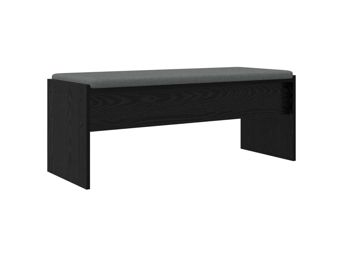 Banco de Hall com Almofada Carvalho Preto 103x38x40 cm