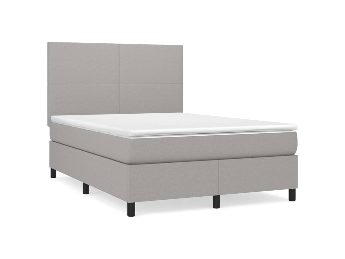 Box Spring Bed, Box Spring Beds Vidaxl Cinzeto Tecido (140 X 190 Cm)