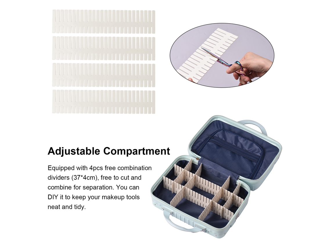 Estuche De Maquillaje Impermeable Para Viajes Con Divisores Ajustables