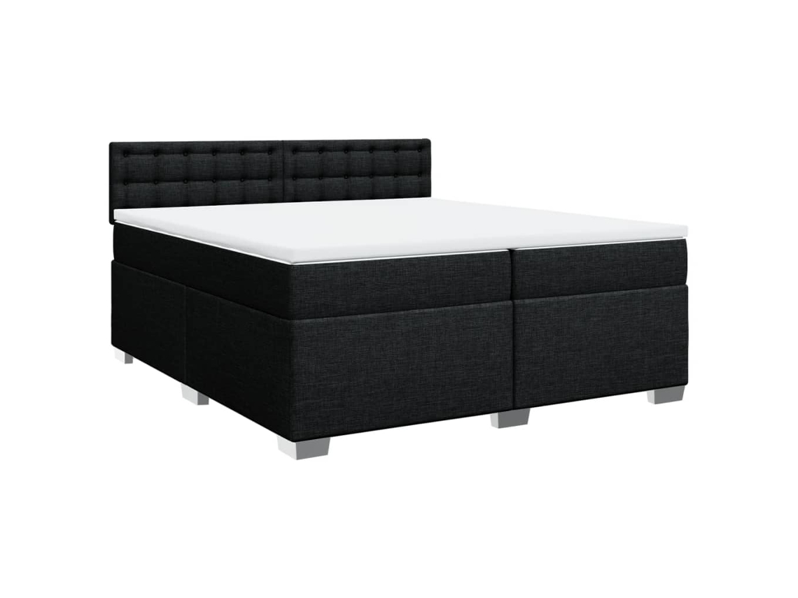 Cama com Molas/colchão 200x200 Cm Tecido Preto MAISON EXCLUSIVE