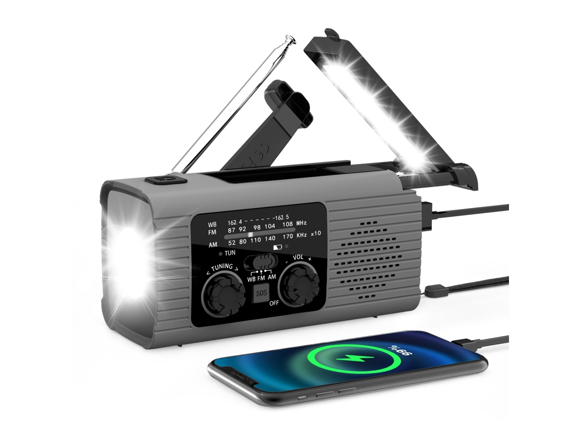LANTERNA DE EMERGÊNCIA AQUAFORGE led usb sos, portátil, carregamento solar, 4000mah