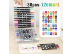 Conjunto de 72 Marcadores Acrílicos de Ponta Dupla com Glitter, Ideais para Artesanato AQUAFORGE