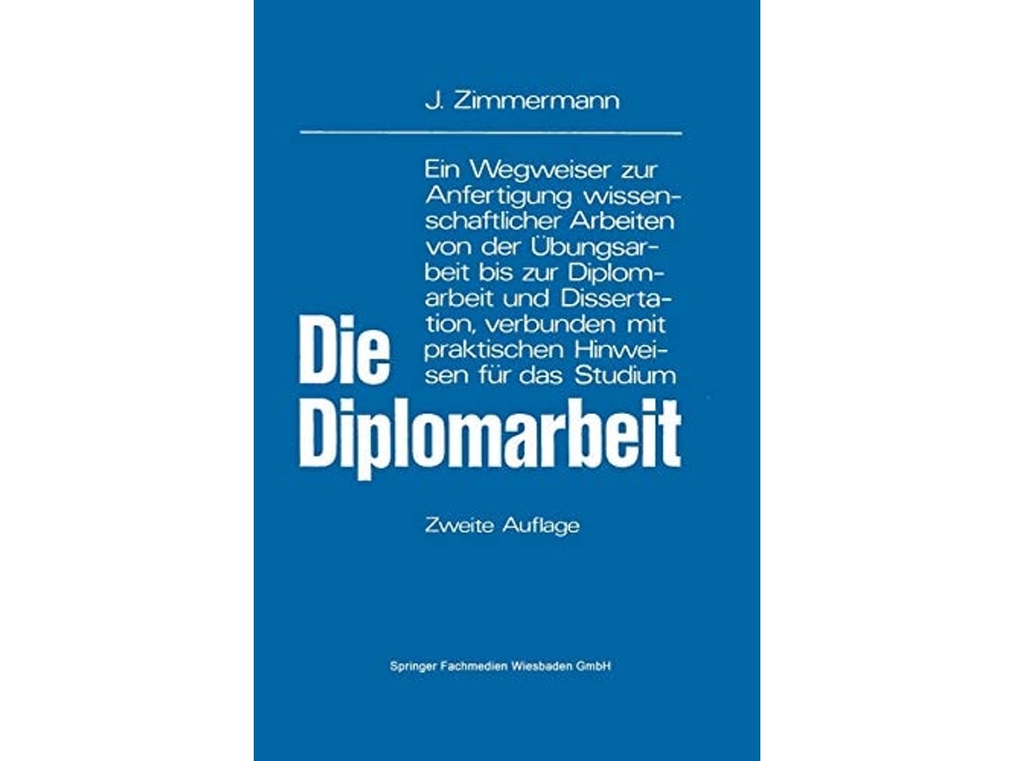 Livro Die Diplomarbeit De Josef Zimmermann (alemão)