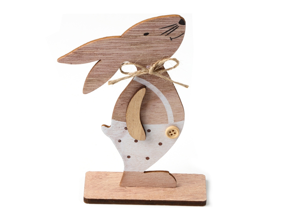 Decoração De Páscoa Com Coelhinho De Madeira Laxiscreed Para Mesa E Casa