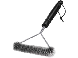 Escova de Limpeza para Churrasqueira PZCC 30 Cm Cerdas de Aço Inoxidável Cabo Longo Punho Antiderrapante