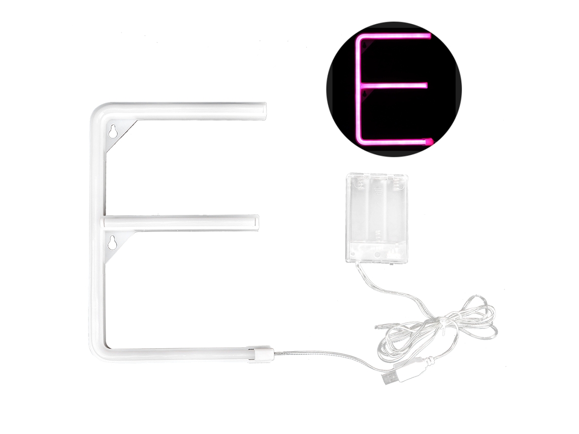 Rebe-luz Led Em Forma De Letra E Estilizada E Única Para Decoração De Casamentos, Festas E Lar Rosa