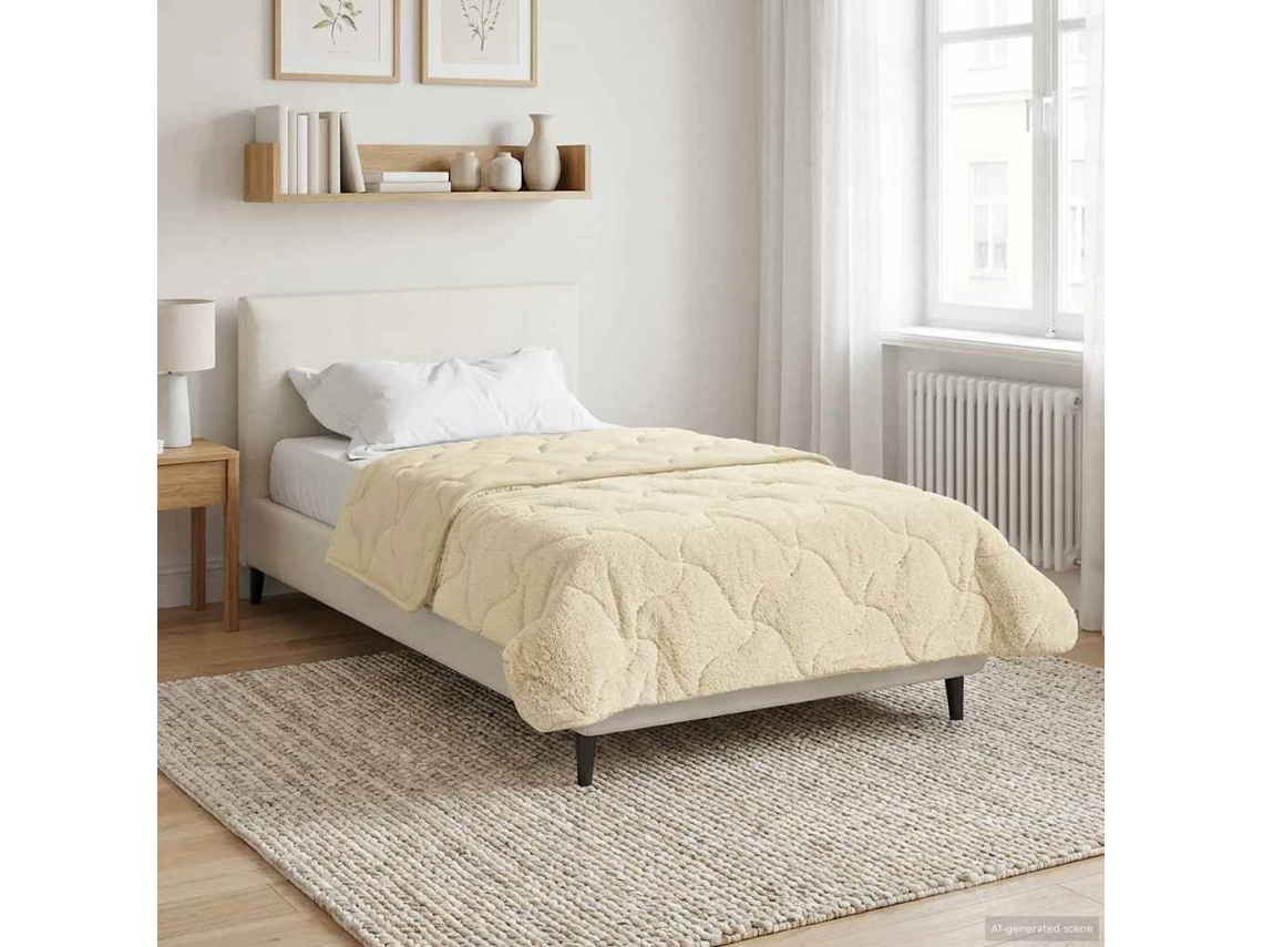 Vidaxl Edredom De Inverno Colchonete Creme 155 X 220 Cm