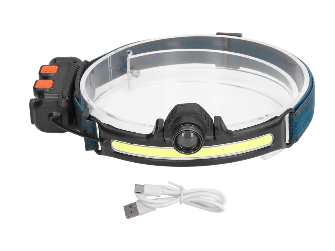 Lanterna de Cabeça À Prova D'Água -YIZHOOD Lantern-0133 Farol de Indução Led de Alto Brilho Usb Recarregável Preta YIZHOOD