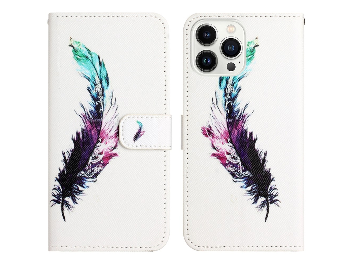 Capa Em Couro Pu Para Apple Iphone 16 Pro - Pena