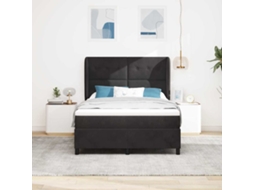 Vidaxl Cama Box Com Cabeceira Manual Preto 200 X 140 Cm Veludo