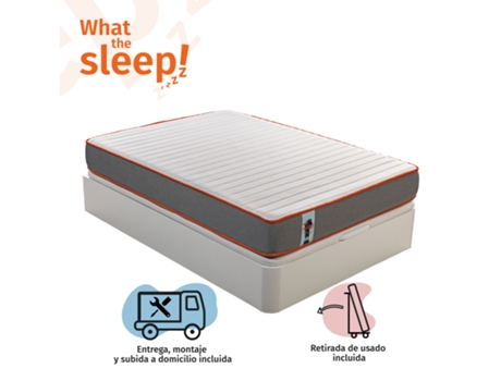 Pack de colchão de visco Rap e Sommier Articulado com arrumação em branco|altura 22cm, 90x190cm. GRÁTIS: Entrega, montagem e remoção do antigo