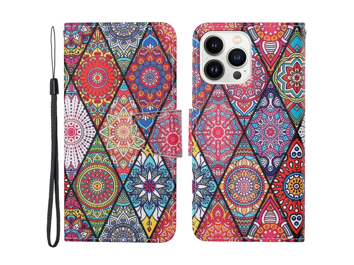 Capa Em Couro Pu Para Apple Iphone 16 Pro Max - Totem Losango