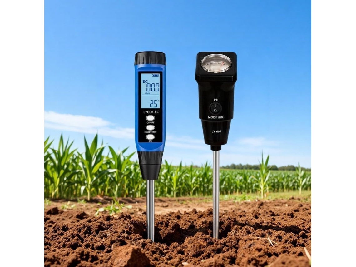 Medidor De Ph E Ce 2em 1 Para Solo Calibração Automática Com Lcd Retroiluminado Condutividade 0a 19, 99ms Cm
