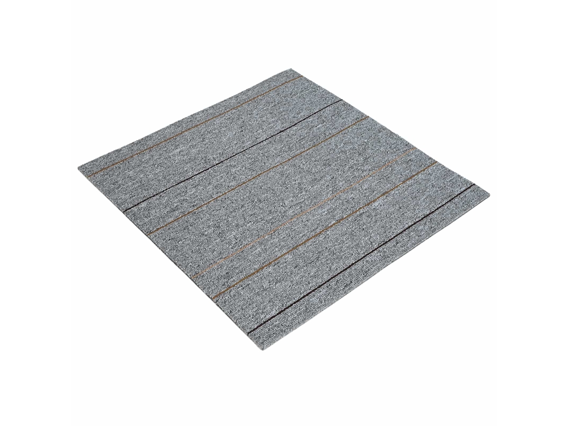 Maison Exclusive - Azulejo De Carpete Cinzentos Claros Com Riscas 50 X 50 Cm