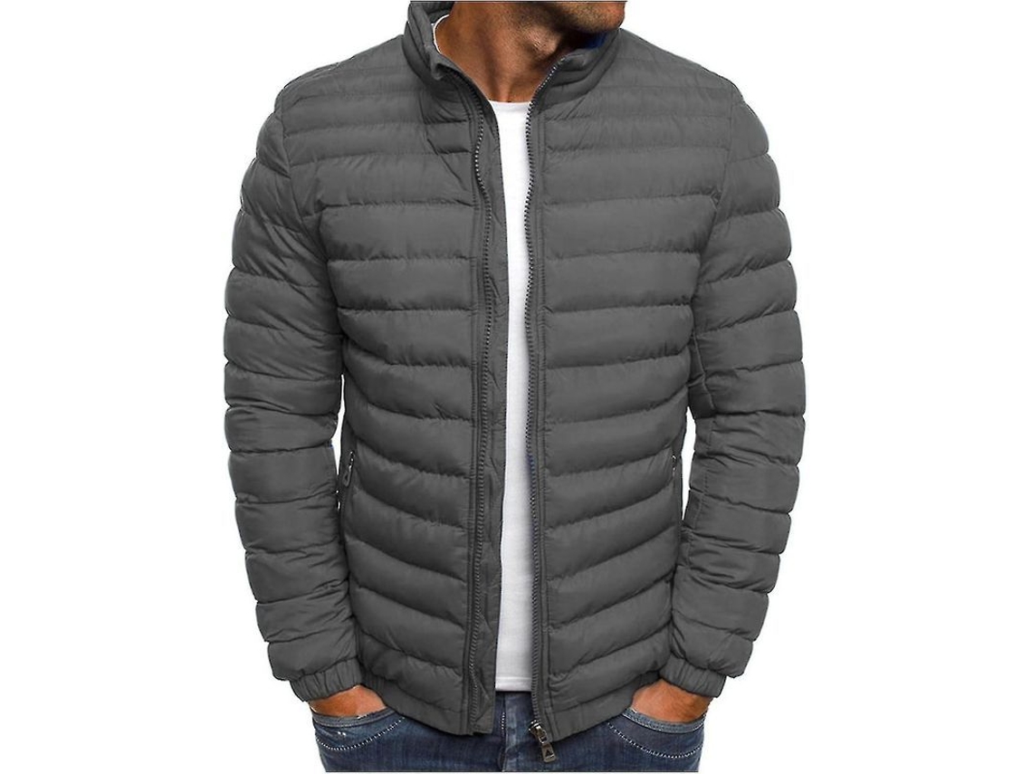Jaqueta masculina acolchoada de algodão, cor sólida, elegante e quente, ideal para outono e inverno, modelo 2026, Reino Unido.
