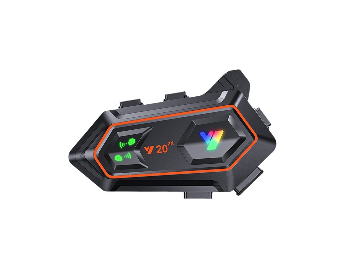 Fone Bluetooth capacete moto com iluminação RGB, Bluetooth 5.3, som HiFi, cancelamento ruído inteligente IPX6, microfone rígido Preto JIAPEI