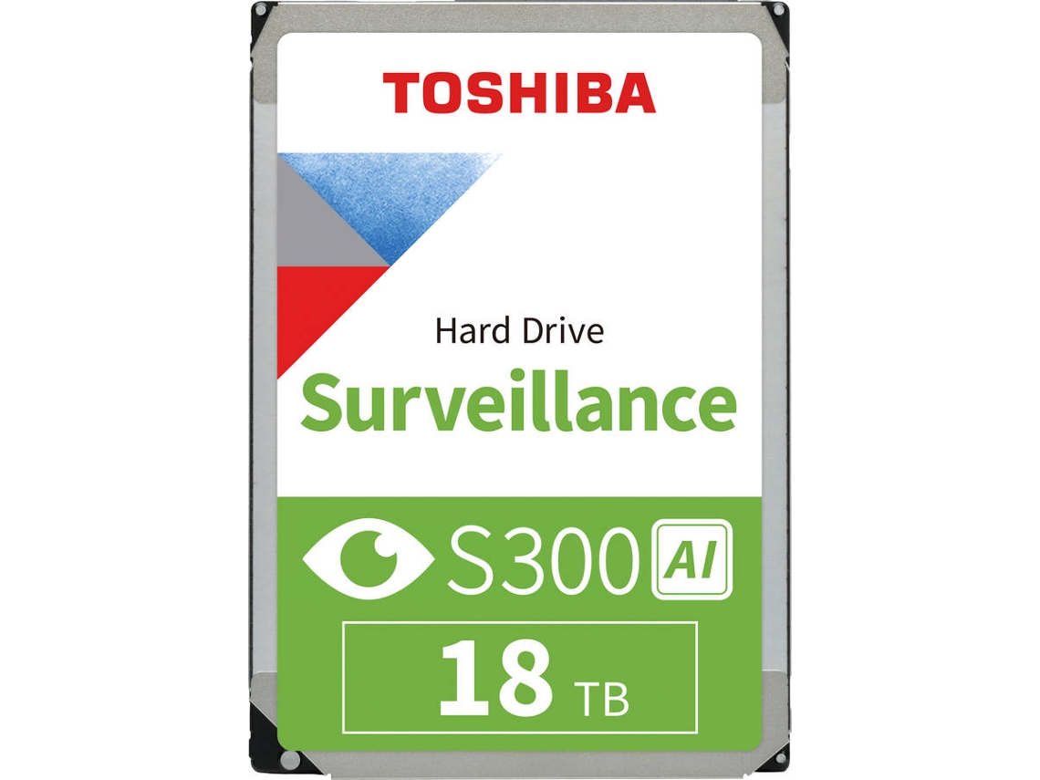 Disco HDD TOSHIBA Surveillance S300 AI 7200RPM  (3.5'' - 18TB - 512MB - Bulk)