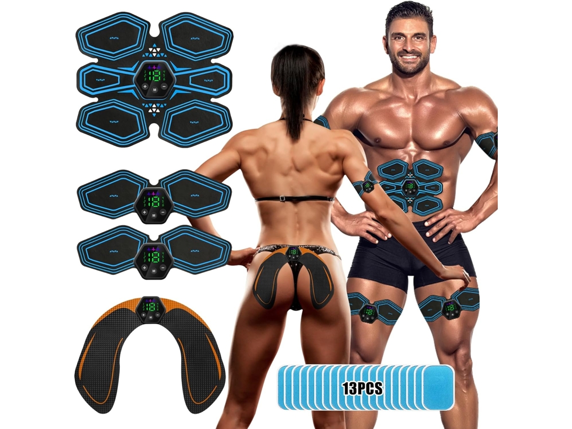 Lurelia Estimulador Abdominal Muscular Ems, Estimulador Muscular Treinador Abdominal Ems, 6 Modos E 19 Intensidades, Recarregável Por Usb