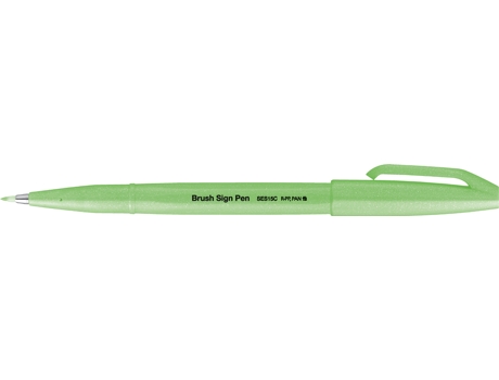 Caneta de Fibra Pentelarts Brush Sign Pen Ses15 Verde Neon PENTEL ARTS