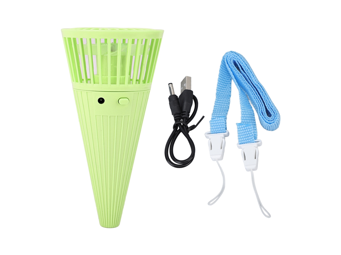 Ventilador Portátil de Pescoço Verde Fluorescente