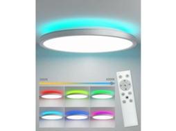 Luminária De Teto Led 24w, Rgb, Ajustável, Ip54, Para Banheiro, Cozinha Ou Quarto KOFIHETY