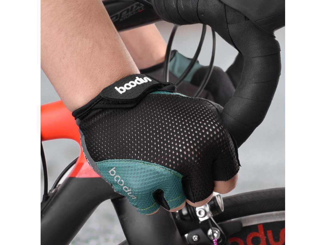 Luvas de Ciclismo para Atividades Ao Ar Livre com Meio Dedo e Silicone Refletor 4d para Visibilidade Noturna. MDUG (azul Escuro Xl)