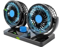 Ventilador De Painel Carro Com Duas Cabeças, Ventilador Usb Duplo, Lâminas De Metal 360 Graus, Resfriamento De Alta