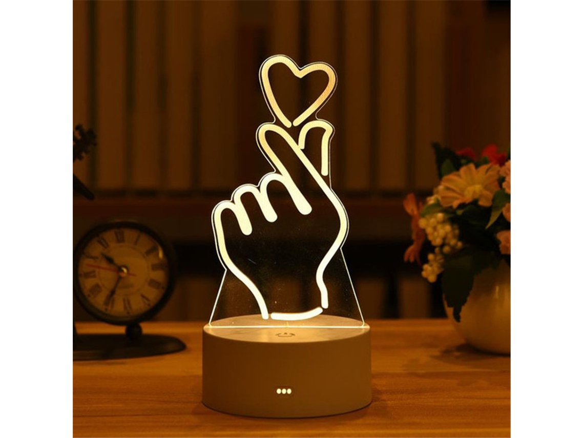 (tipo E) Luminária Noturna Led 3d Em Acrílico