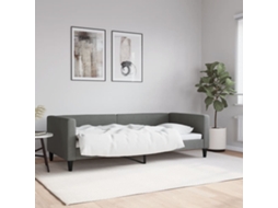 Vidaxl Sofá-cama 90x200 Cm Tecido Cinzento-escuro