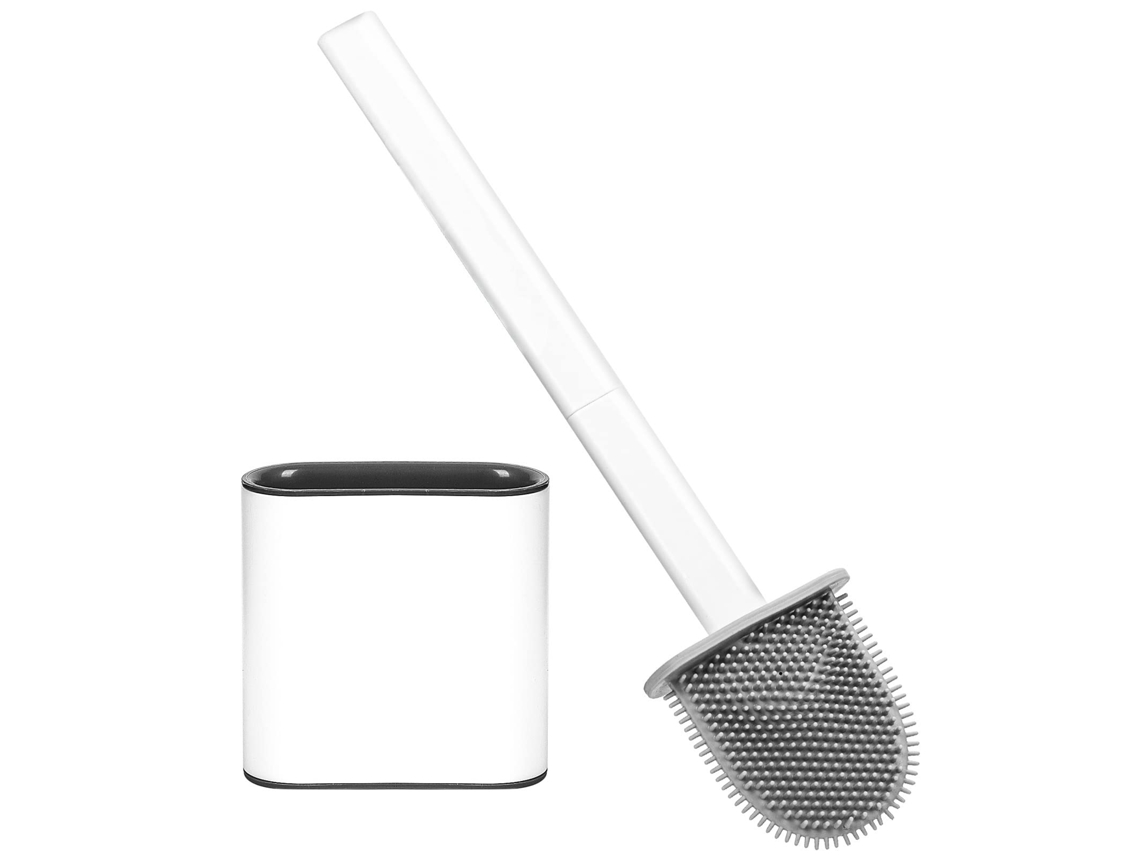 Escova Sanitária AQUAFORGE de Silicone, Secagem Rápida, Cabo Longo Removível, para Parede ou Chão