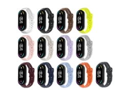 Pulseira De Silicone Com Fivela De Pino E Furos Redondos Na Mesma Cor Para Xiaomi Smart Band 10/9/8