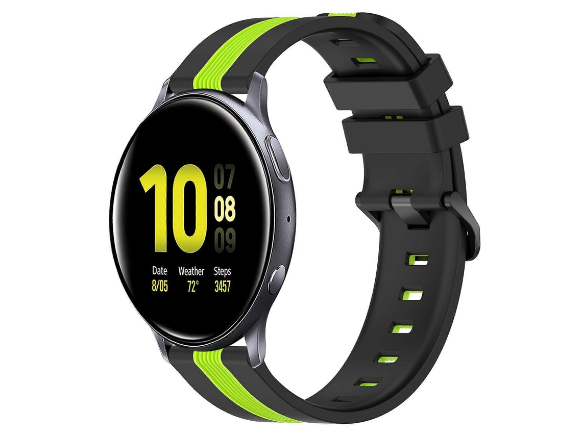 Pulseira De Silicone Bicolor Vertical De 44 Mm E 20 Mm Para Samsung Galaxy Watch Active2