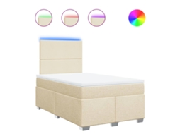 Cama Boxspring com Colchão 120x190 cm Tecido Cor Creme MAISON EXCLUSIVE