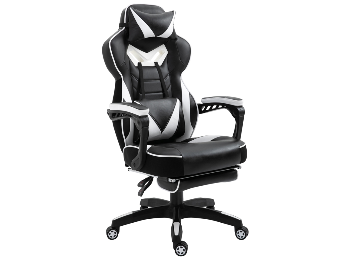 Cadeira Gamer Ergonômica Reclinável com Apoio para Pés Branca