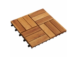Vidaxl Telha De Deck 10 Unid. Castanho 30 X 30 Cm Madeira De Acácia