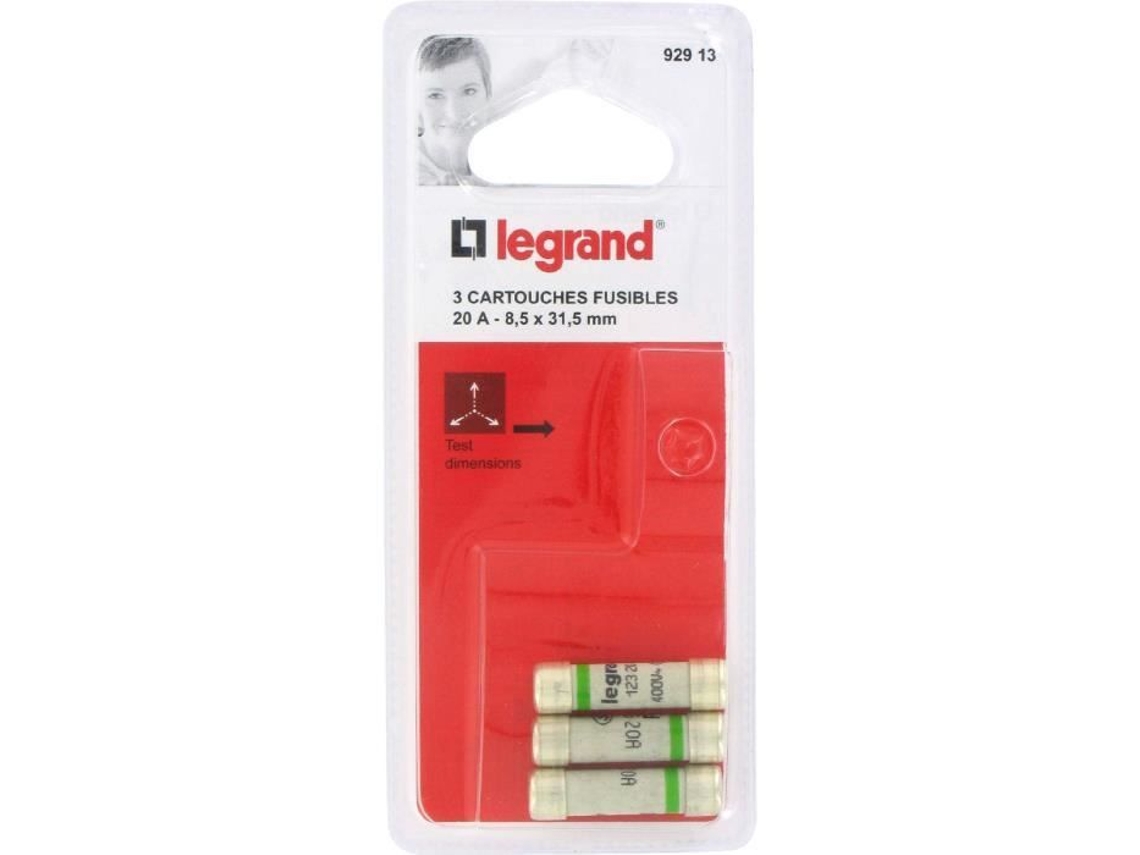 Cartucho De Fusível Legrand 20 A 8,5x31 Mm Pacote De 3