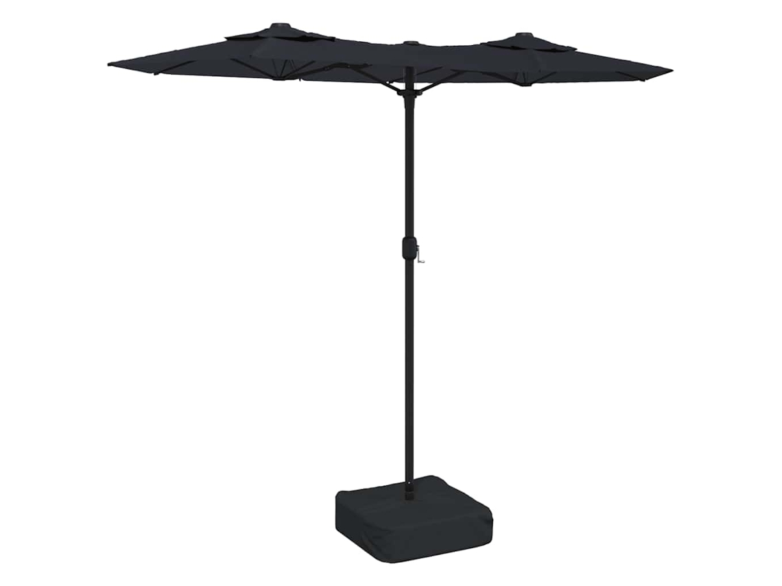 Maison Exclusive - Guarda-sol De Jardim Com Cabeça Dupla 316x145 Cm Preto
