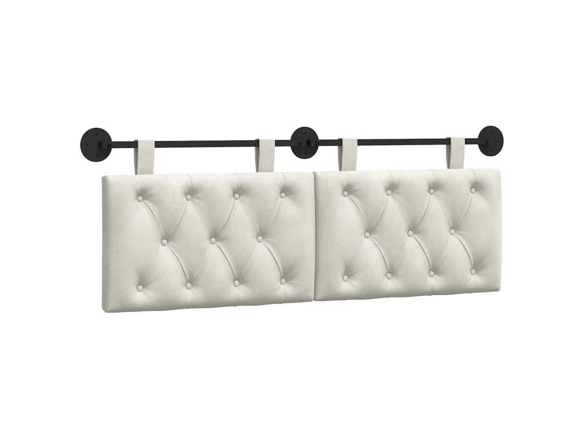 Conjunto 1 Cabeceira Moderna Vidaxl Creme Veludo (130 X 55 X 7 Cm)