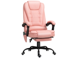 Cadeira Escritório Rosa, Massagem 7 Pontos, Reclinável, Controle Remoto, 120kg.-mhy