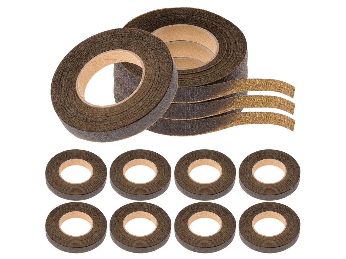12 rolos de papel adesivo elástico e flexível para enfeitar flores, ideal para arranjos de plantas e embrulhos.