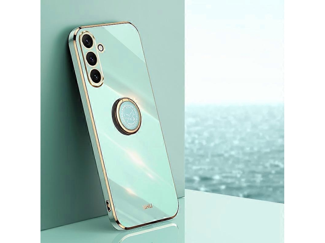 Capa Para Celular Xinli Straight Edge 6d Electroplate Tpu Com Suporte De Anel Para Samsung Galaxy A26 5g