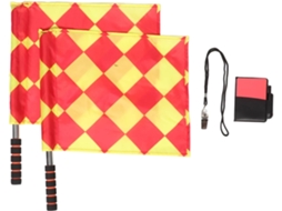 Kit Completo De Árbitro De Futebol Com Cartões Vermelho E Amarelo, Bandeiras, Sinais De Mão E Apito De Aço Inoxidável Pa Slowmoose