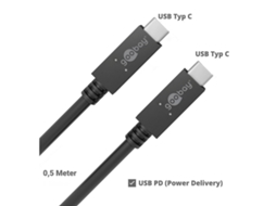 Cabo Dados Carregamento Usb GOOBAY Preto